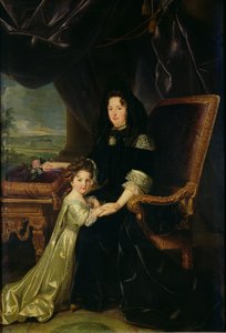 フランソワーズ・ドービニュ（1635-1719）マンテノン侯爵と彼女の姪、フランソワーズ・ドービニュ、未来のノアイル公爵夫人、1686年 作： Louis Ferdinand Elle